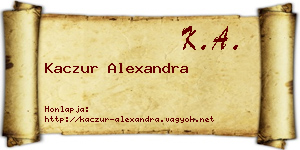 Kaczur Alexandra névjegykártya